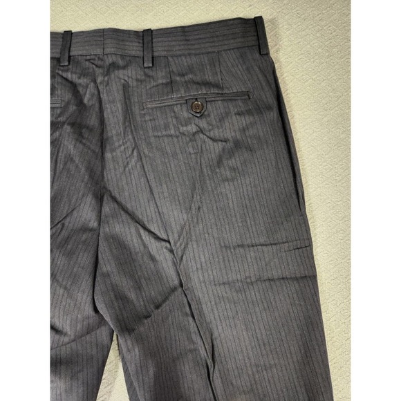 DKNY Pants Mens 32 Wool Blend Soho Fit Chino Modern Stripe Mid Rise Italy - Picture 9 of 12